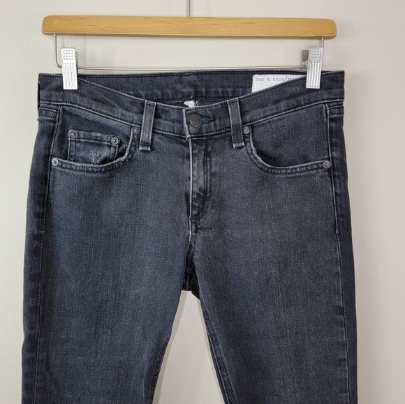 Rag & Bone | Black Distressed Skinny Jeans Size 26 - Picture 4 of 7